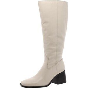 NEW Vince Camuto Sangeti Knee High Boots Womens 9 Wide Calf Ivory Chic Shiny